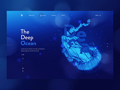 The Deep Ocean blue jellyfish letters ocean ui web