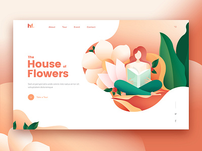 The House of Flowers design garden geometric illustration ui ux web