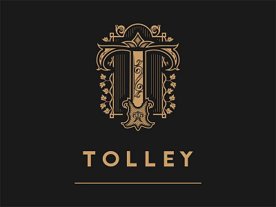 Tolley gold letter t vinery wine