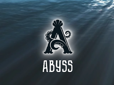 Abyss a abyss blue initial letter monogram ocean sea
