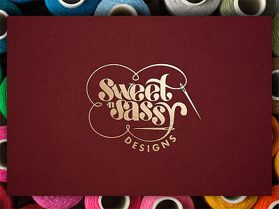 Sweet n Sassy colorful embroidery gold letters needle sassy sweet typography