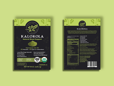 Kalokola Label design drink healthy label leaf moringa natural organic packaging powder tree vegan