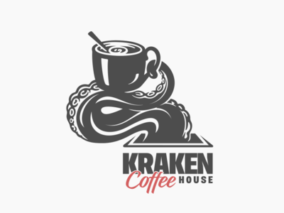 Kraken Coffee House beverage cafe cafe logo coffee coffee cup coffee house cup of coffee kraken mug octopuss tentacle tentacles