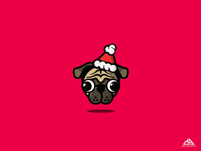 Santa Pug christmas illustrator pug pugs santa vector