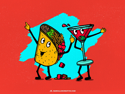 National Taco & Vodka Day art character dance food holiday illustration tacos vodka