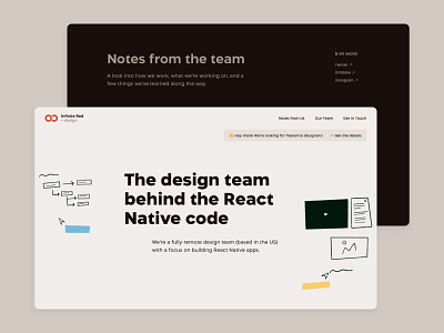 Infinite Red's New Design Microsite app design branding design react native ui ux web design webflow website