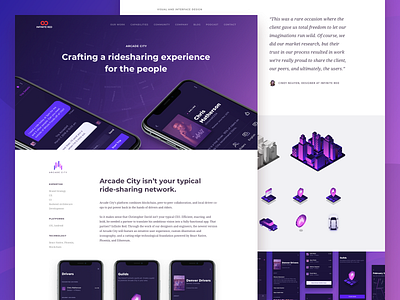 Arcade City Case Study android app app design case study crypto currency dark theme design agency icons illustration iphone x isometric design isometric icons isometric illustration profile rideshare