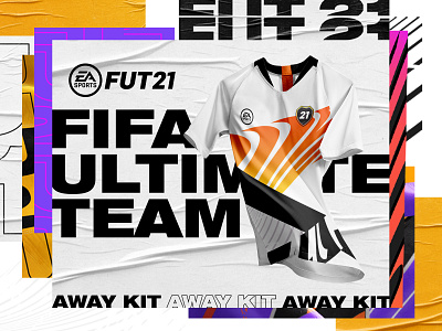 EA SPORTS - FIFA 21 Ultimate Team (FUT21) Kit Design brand branding fifa football game games gradient jersey kit lines paper soccer sports typogaphy white