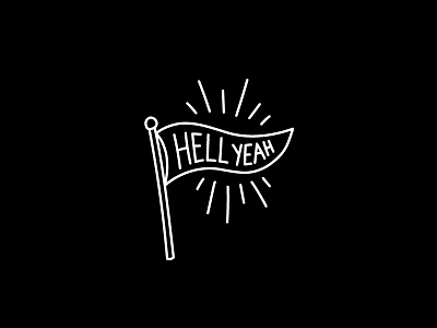 Hell Yeah black flag hell yeah hipster icon line logo modern monoline simple type typography