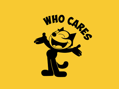 Felix The Cat Ft. Who Cares cartoon cat character felix illustration old school type typography vintage yellow