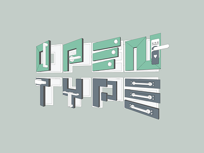 Open Type 3d design logo vector