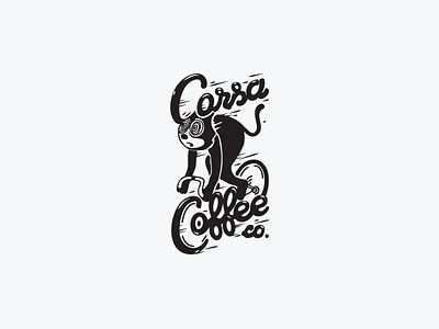 Corsa Coffee Sticker bike cat coffee corsa design felix flat logo sticker vector