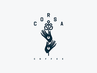 Corsa Coffee Tee coffee corsa design flat hands icon illustration logo plant typography