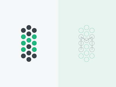 Maze Fresh branding dots green icon logo m maze minimal