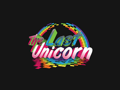 The Last Unicorn branding colorful illustration logo rainbow typography unicorn