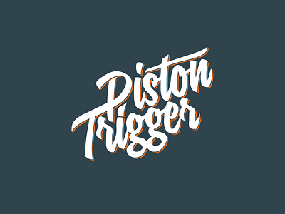 Piston Trigger design flat icon illustration logo piston trigger