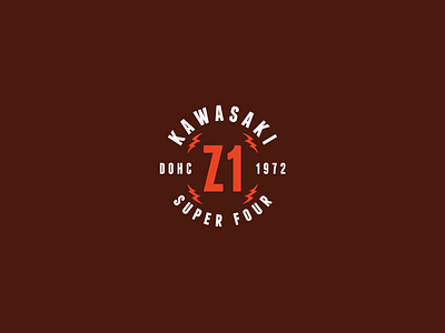 Z1 Super Four design dohc icon kawasaki logo typography z1