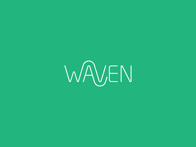 Waven branding green icon logo typography wave waven