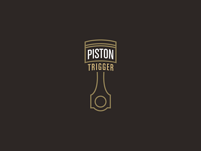 Piston Trigger icon illustration logo moto motorcyle piston trigger typography