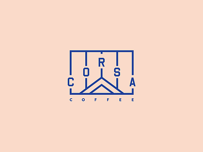 Corsa Coffee blue branding coffee corsa icon illustration line logo pink simple