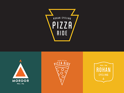 Rohan Pizza Pizza branding cycling flat icon illustration keystone logo mordor phl pizza ride rohan