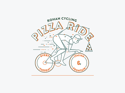 Pizza Ride bicycle bike branding cycling design illustration philly pizza road rohan typography