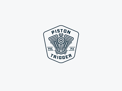 Piston Trigger branding design engine harley illustration logo philadelphia phl piston sportster trigger typography vtwin