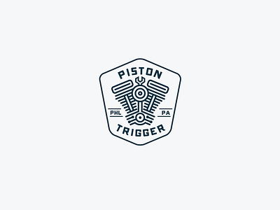 Piston Trigger branding design engine harley illustration logo philadelphia phl piston sportster trigger typography vtwin