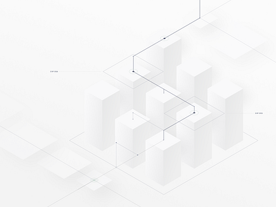 Iso Nodes 02 3d core cubes flat illustration illustrator isometric lines steps ui vector web