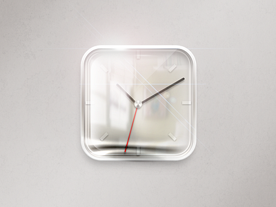 Clock alarm clock glass icon ios logoswish reflection shine time transparent watch