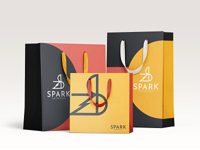 Spark Decor Shopping Bag/Paperbag Design branding concept design graphic design logo paper bag paperbag print shopping bag totebag