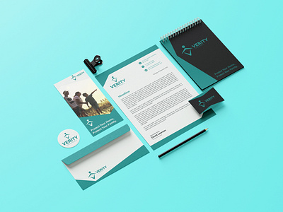 Verity Insurance Stationery branding concept design envelope graphic design letterhead logo print stationery