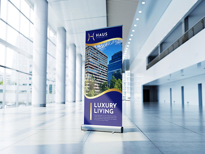 Haus Apartments Roll-up Banner banner banner design brand identity branding concept corporate corporate identity design graphic design identity print roll up banner vertical banner