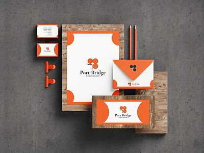 Port Bridge Construction Stationery branding concept design graphic design logo logo design print stationery stationery design