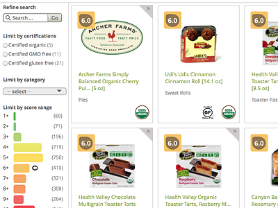 EWG Food Scores Search Results database food nutrition results search