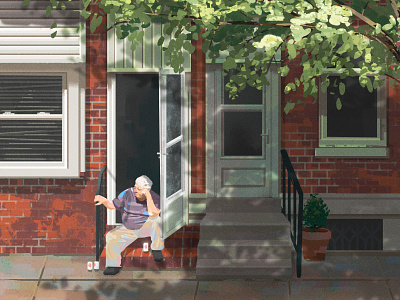Fishtown Daydream beer daydreaming digital painting figure old man person philadelphia philly photoshop