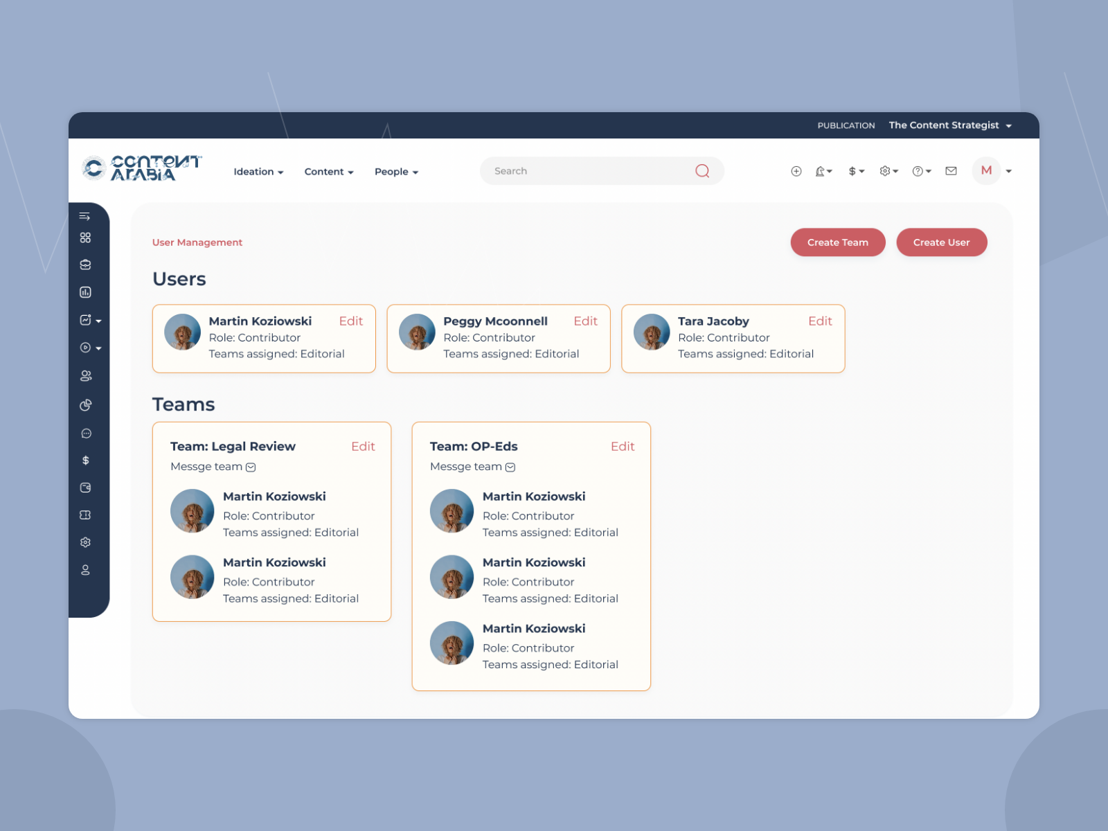 Content management system UI/UX by Amilek on Dribbble