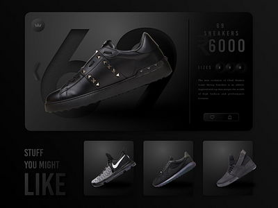 Dark UI dark ecommerce nike product shoes ui ux web web design web ui website
