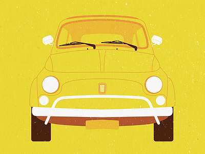 We All Live In a Tiny Yellow Car... car flat illustration illustrator monoline photoshop simple symmetrical texture vector yellow
