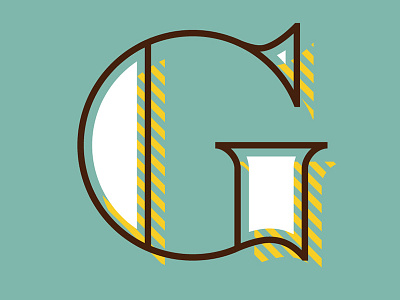 G g high contrast lettering outline serif stripe typography