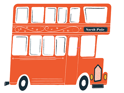 Christmas Race blue bus christmas drawing illustration london red texture yellow
