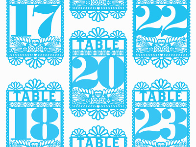 Papel Picado Table Numbers