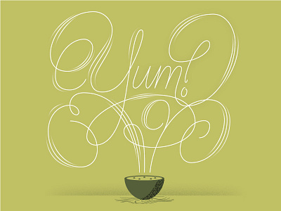 Yum Soup flourish hand lettering illustration lettering script soup
