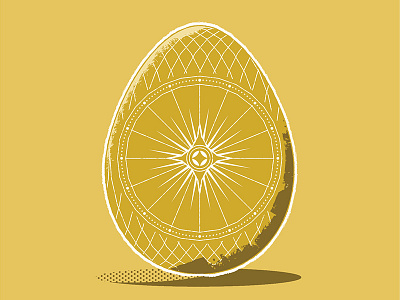 Fabergé Egg easter egg flat art illustration midcentury monochromatic vector