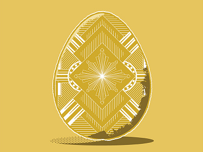 Art Deggo art deco easter egg flat illustration gold illustration monoline texture