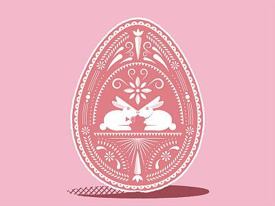 Papel P-egg-cado bunny easter egg illustration marriage papel picado texture vector
