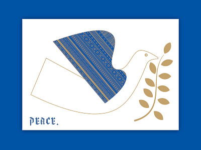 Rest In Peace bird blue christmas detail holiday holiday card illustration ornamental