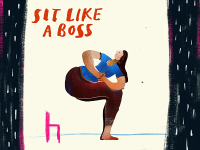 Sit like a boss digitalart illustration procreate yoga