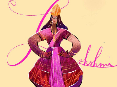 Lakshmi digitalart illustration lettering procreate