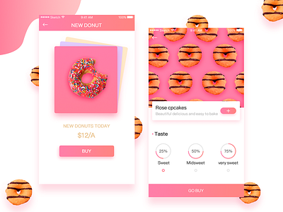 Doughnut UI app flat ios ui